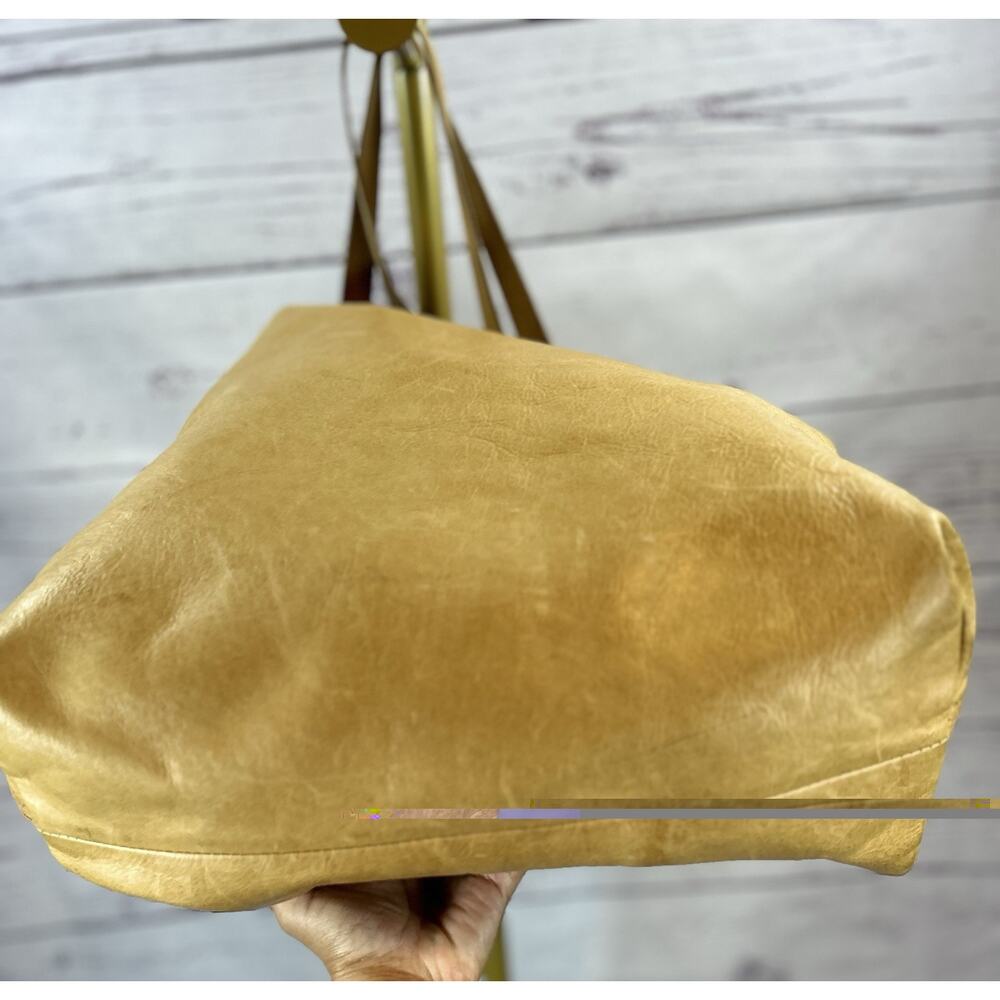 Madewell Tan Leather Large Tote Bag Minimalist Shopper Shoulder Purse - Picture 3 of 9
